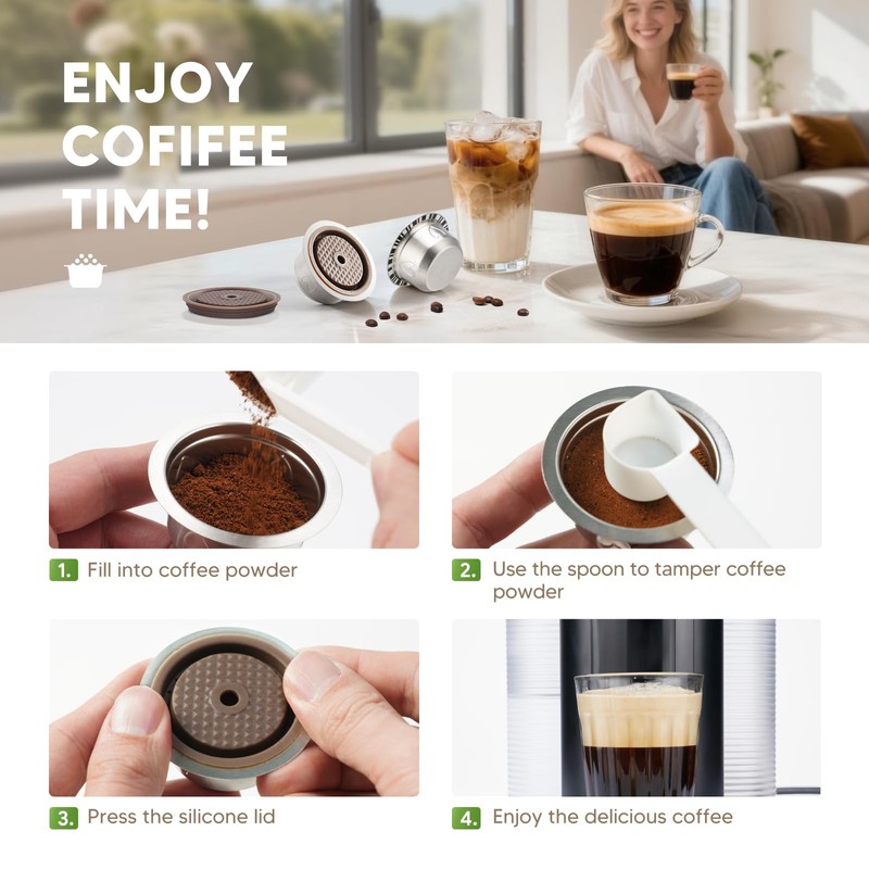 Refillable Coffee Pods for Nespresso Vertuo,1pcs,7.7oz