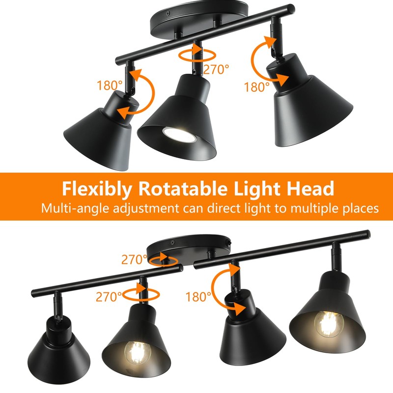 vivihobb 3 Light Plug in Track Lighting Kit,Modern Plug in