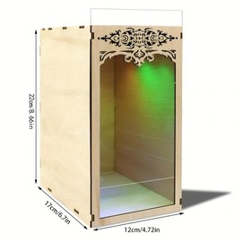 ETKVR Book Nook Kit, Blank Booknook Wooden Diorama, Simple Single Bookend Dollhouse, DIY 3D Puzzle Model, Miniature House Kit with LED Light and Dust Cover