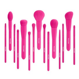 Juego de brochas de maquillaje, 15 brochas de maquillaje de calidad, brochas de maquillaje sintéticas de alta calidad para base, rubor, iluminador, co