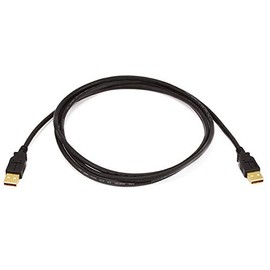Monoprice USB 2.0 Type-A Male to Type-A Male Cable - Gold Plated, For Data Transfer Hard Drive Enclosures, Printers, Modems, Cameras and More, 28/24AWG, 6 Feet, Black