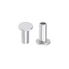 sourcing map Aluminium Flat Head Half Tube Rivets Silver M3