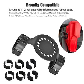 UTV Gas Can Mount - Universal Oil & Water Tank Holder Bracket for Polaris RZR Can-Am Maverick X3 Wildcat Kawasaki Teryx ATV/UTV with 1"-2" Roll Bar (2 Set for 10L Tank)