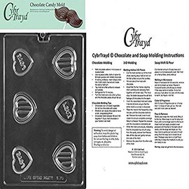CybrTrayd Small Love Heart Pour Box Chocolate Candy Mold, Clear
