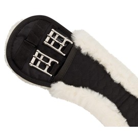 Equinate Moon Girth Anatomical with Synthetic Lambskin Short Girth Saddle Girth Dressage Girth 60 cm Natural