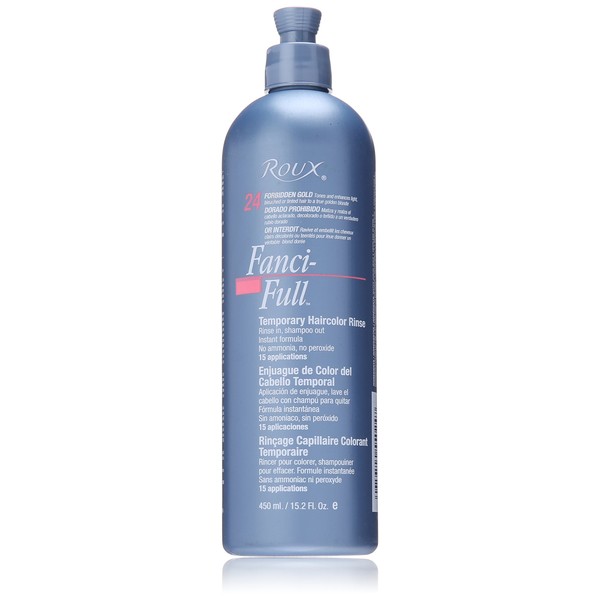 Fanci-Full Instant Hair Color Rinse by Roux, 24 Forbidden Gold ,Temporarily Evens Tones, Blends Away Gray, 15.2 Oz