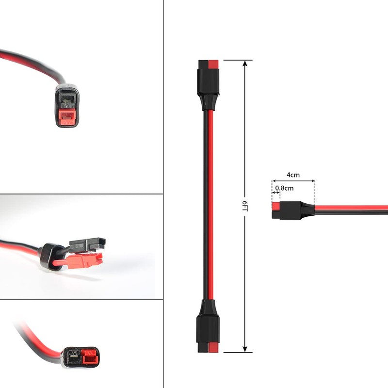 ELFCULB 12AWG 6FT Anderson Extension Cable 2 6 10 20