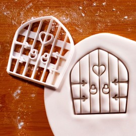 BAKERLOGY Double Fairy Door Cookie Cutter - Detailed Cookie Cutter Design for Baking and Crafting, Ideal for Fondant, Dough, Clay