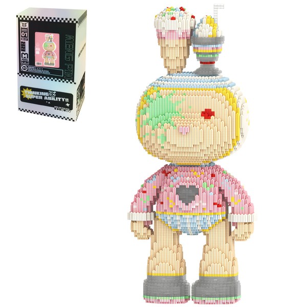 LQPFBSM Ice Cream Rabbit Animal Micro Building Blocks Set for