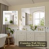 Frameless Bathroom Mirror, 18" x 26" Beveled Wall Mirror