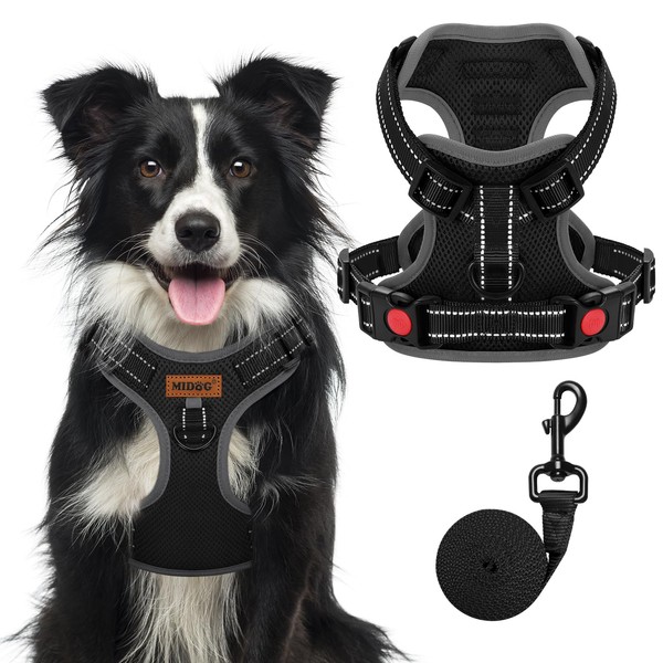 MIDOG No-Pull Dog Harness | Adjustable & Reflective Pet Harness