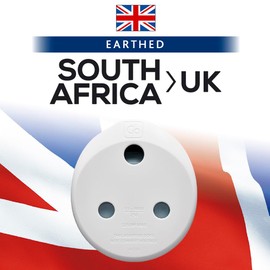 Go Travel South Africa to UK (SA-UK) Compact Earthed Travel Adaptor (Adapter Ref 582)
