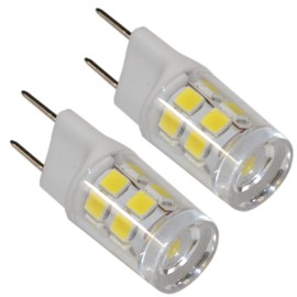 HQRP 2-Pack G8 Bi-Pin 17 LEDs Light Bulb SMD 2835 Cool White for Light Fitting, Desk Lamps, Wall Mounts Sconces