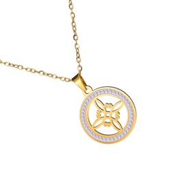 Collar Nudo de Bruja Mujer – Amuleto Celta Protección y Magia – Joyería Wicca Mística Esotérica – Acero Inoxidable – Collar Espiritual Regalo Pagano (dorato)