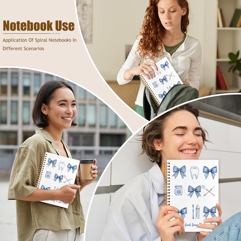 WUCHJ Dentist Gifts Notebook, Dental Hygienist Gifts Journal, Coquette Blue