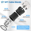 2 Pcs 1/2" NPT Stainless Steel Waterproof Cable Gland, IP68