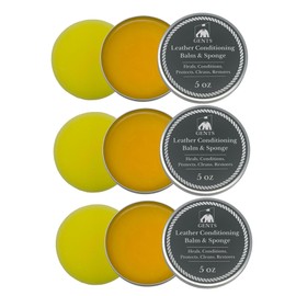 G.B.S Leather Milk Conditioner & Cleaner All Natural, Non-Toxic Leather Cleaner 5 Oz Healing Balm Restores Dry, Cracked Scratched Leather with Sponge - Pack of 3
