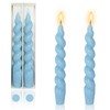 Gedengni ローソク足 スパイラルテーパーキャンドル 7インチ ショートテーパーキャンドル ブルースパイラルキャンドルスティック 無香 ツイストテーパーキャンドル 休日 ウェディングパーティーギフト用