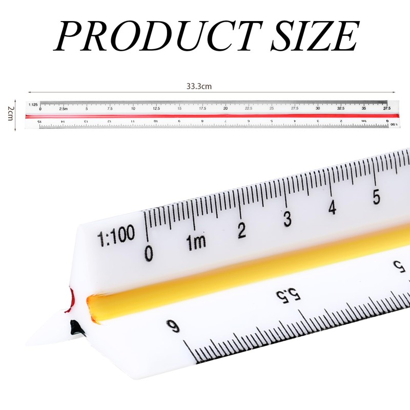 Aruicheng Scale Ruler 12 inch Architectural Scale Ruler Triangle Ruler