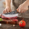 MONGSEW 3PCS Butcher Viking Knife Set, Hand Forged 7" Serbian