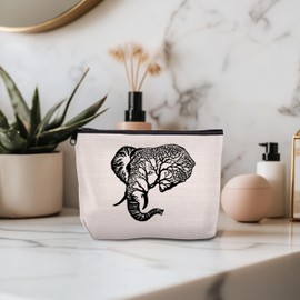 KAIOUS Elephant Gifts for Women — Elephant Makeup Bag Cosmetic Bag Makeup Zipper Pouch