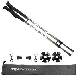 Carbon Fiber Trekking Poles Ultra Lightweight Hiking Poles Walking Sticks with Cork and EVA Foam Grips Quick Adjustable Flip Locks (Aluminum7075 Grey)