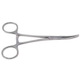 Pet Care Hemostat Forceps 5.5" Dog, Cat Made of Stainless Steel-Have Curved Serrated Tips, Useful In Cleaning Ear, Nose Face Paws Furs Multipurpose Forceps For All Kind of Hair Locking Forceps, SILVER