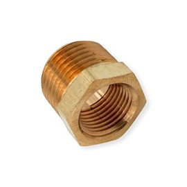 1/4" NPTF male x 1/8" NPTF Female Pipe Thread Hex Reducer Bushing Brass Adapter Fitting | 33220-04-02