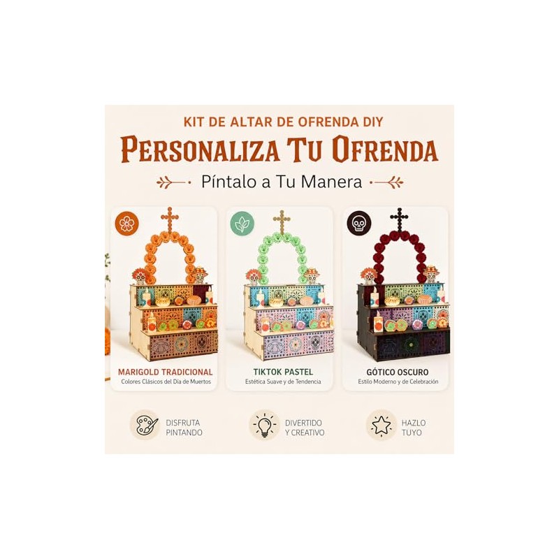 JeeLeeko Kit DIY de Mini ofrenda de Día de Muertos