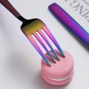 Rainbow Dinner Forks 6 Pieces, Kyraton Titanium Rainbow Plated Stainless