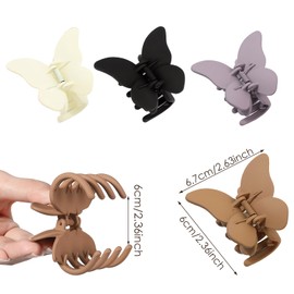Set of 4 Butterfly Hair Accessories, Frosted Medium Butterfly Hair Clips, Non-Slip Butterfly Hair Clip for Women and Girls, Styling Accessories