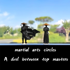 ZHU IN SY Car Dashboard Decorative Figurines, 3-Piece Martial Arts Swordsman Set, Desktop Computer Monitor Ornaments (3 Pcs Swordsman)