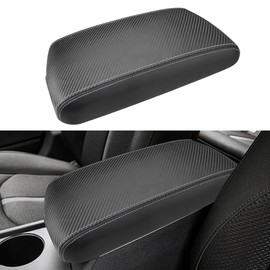 INTGET Car Center Console Armrest Cover for Kia Optima Accessories 2016 2017 2018 2019 2020 Leather Middle Console Arm Rest Box Lid Seat Cover Protector Cushion Saver (Carbon Fiber Texture)