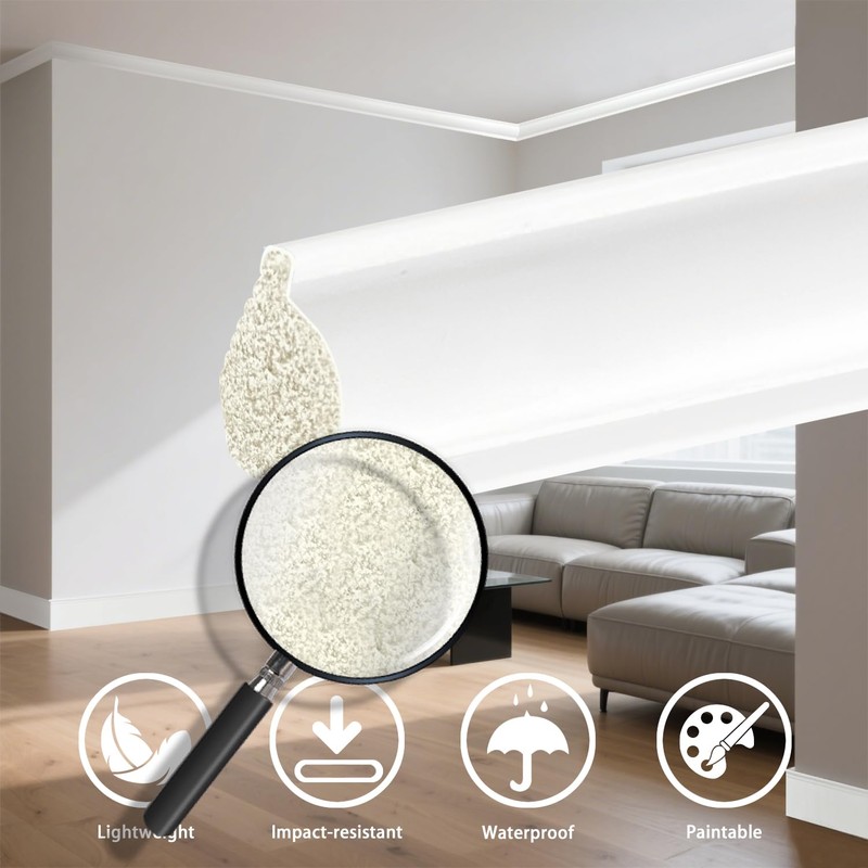 Ceiling Crown Molding Trim,12 Pack High Impact Polystyrene Decorative Molding,