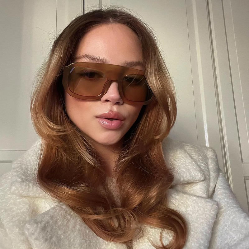 Haqptul Oversized Trendy Square Aviator Sunglasses for Women Men Big