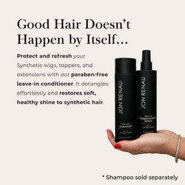 Jon Renau Fiber Love Synthetic Conditioning Spray, Leave In Conditioner for Wigs & Hair Extensions, Detangler Spray for Synthetic Hair, Paraben and Sulfate Free Wig Care, 8.5 oz