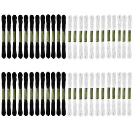 48 Skeins Black&White Embroidery Floss Cross Stitch Embroidery FlossThreads Friendship Bracelet Craft Strings for Knitting Cross Stitch Project
