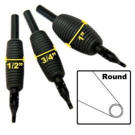 15 Pack / 7 Round (7r) Tip 1" Disposable Tubes/Rubber Grip/Tattoo Disposable Tube
