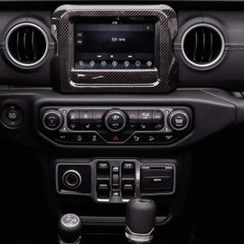 RT-TCZ 7" Carbon Fiber ABS Dashboard GPS Navigation Panel Frame Cover for 2018-2020 Jeep Wrangler JL JLU