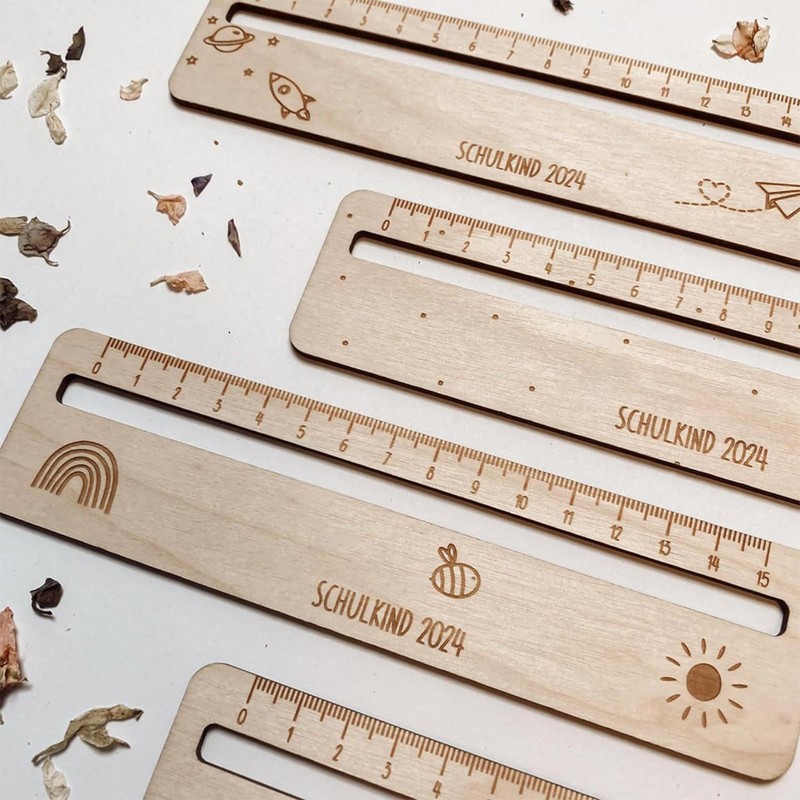 Guided Reading Strips,Wooden Reading Tracking Rulers - Measuring Ruler, Text