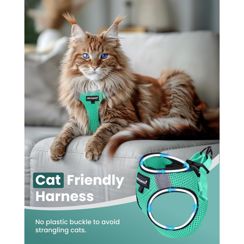 FAYOGOO Escape Proof Cat Harness and Leash Set for Walking,