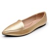 VenusCelia Funkier Zapatos planos para mujer, Dorado Pu, 6 US