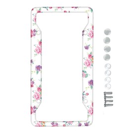 Nummernschildhalterung Auto, Asudaro Blumendruck Nummernschildrahmen Aluminium Metall Auto Kennzeichen Halterung Nummernschildhalter Kennzeichenhalter Autodekoration Us Car Truck,B