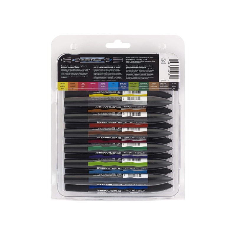 Winsor & Newton Promarker Brush, Vibrant Colours, Set of 13