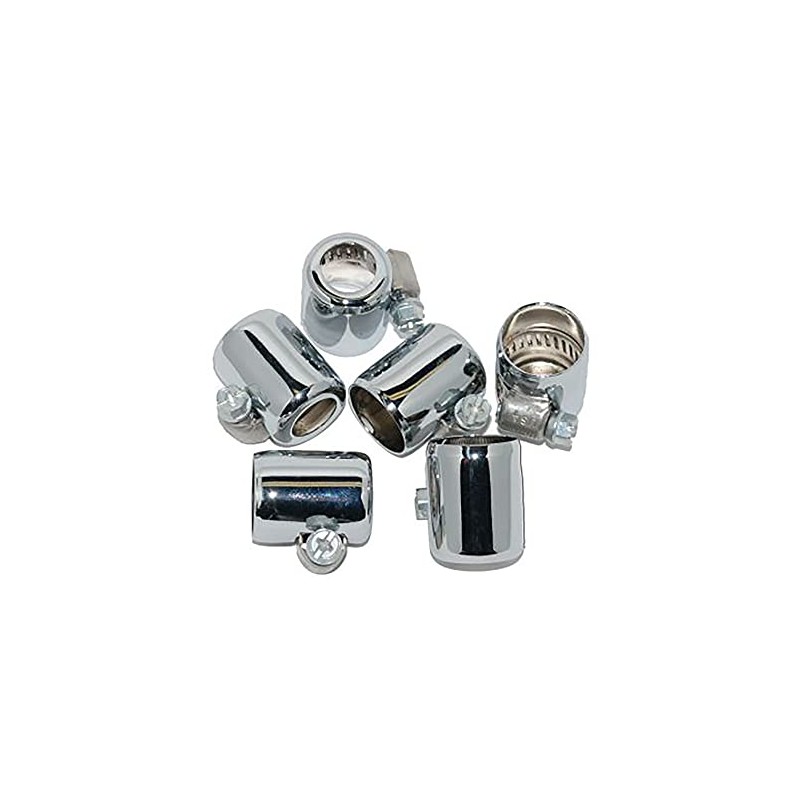 Chrome Oil Fuel Line Hose Clamp, 1/4-5/16 Inch, 6-Pack