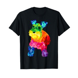Dog Lover Gifts Mini Schnauzer Colorful Miniature Schnauzer T-Shirt