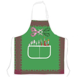 TOBGBE W Musical Inspired Hiardresser Apron with Pockets Witch Scissors Hair Cutting Aprons for Salons Home Hairstylist Gifts (W Hiardresser Apron)