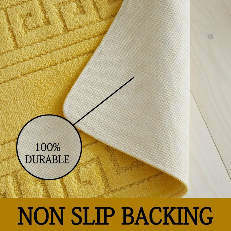 Lions Bath Mat Sets 2 Piece - Jacquard Greek Key