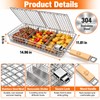 Stainless Steel Grill Basket with Removable Divider – Reusable BBQ