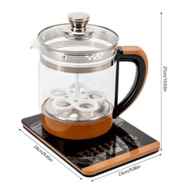 KONKENIE 1.8L Electric Glass Kettle 800W Hot Tea Maker with Tea Infuser Long-lasting Heat Retention Electric Coffee Pot Electric Kettle for Boiling Water Egg,18 Smart Menu & Boil-Dry Protection